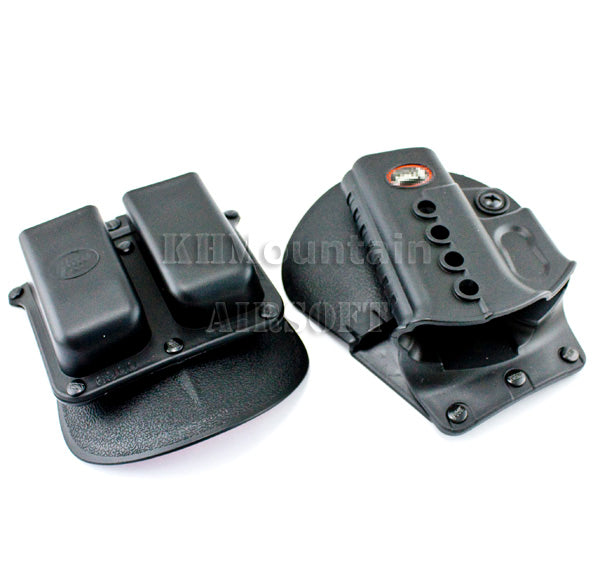 Pistol Holster & Magazine Pouch For Glock 17/18 (B) / Black