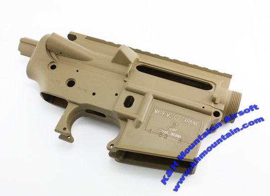 新型 M4 電動ガン用メタルボディ マーキング付き / TAN