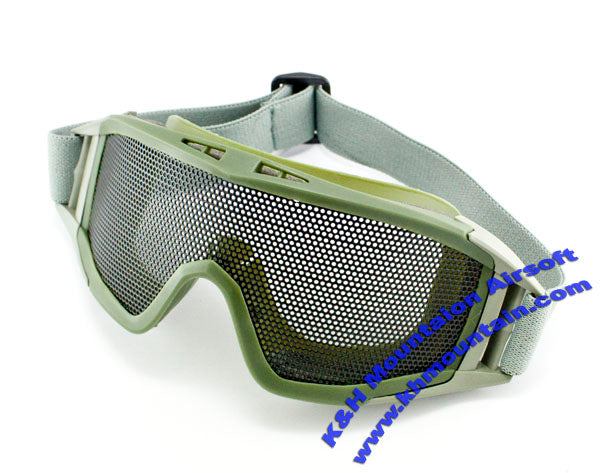 Tactical Goggles with Metal Mesh / Green