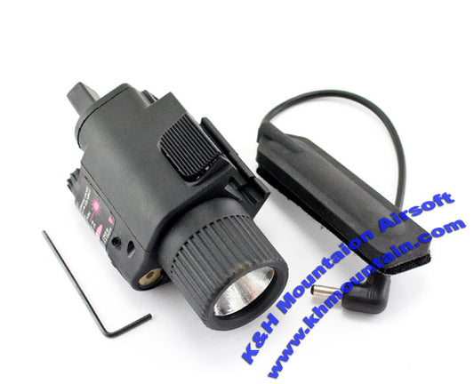 M6 style flashlight with laser and remote pressure switch