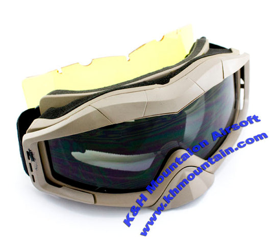 Tactical Goggles with Spare Len and Strap / TAN