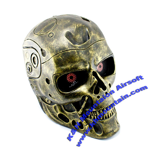 FMA T800 Style Mask with Mesh Goggle / Gold