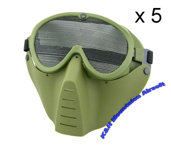 Full Face Mask Goggle in Green color (5-pcs)