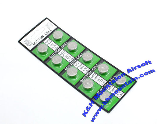 AG13 / LR44 1.5V マイクロボタン電池 (10個)