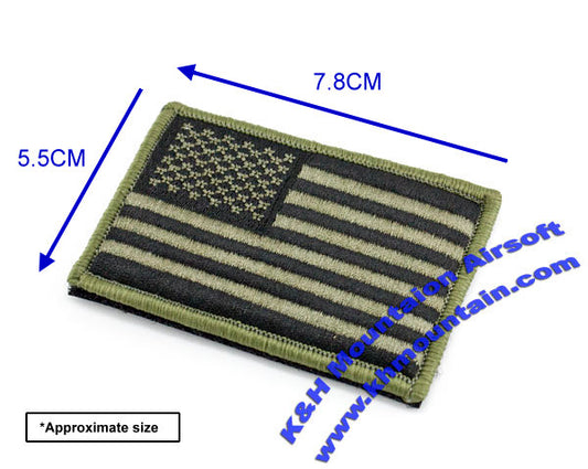 Military Velcro Patch / US Flag (Green)