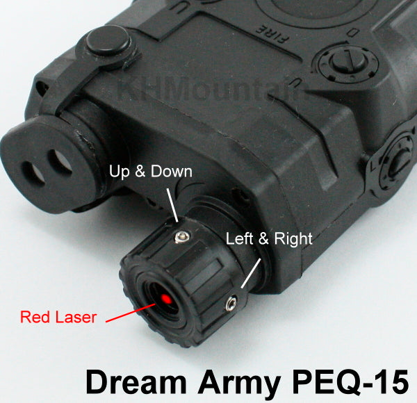 Dream Army PEQ-15 Style Battery box with Red Laser / Black
