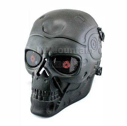 Termnator Style Light Weight Skull Mask with Mesh Goggle / Black