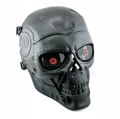 Termnator Style Light Weight Skull Mask with Mesh Goggle / Black