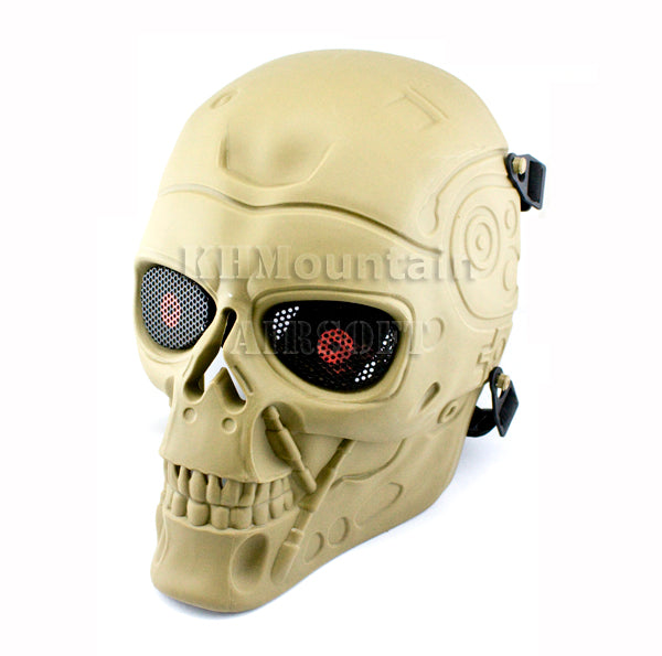 Termnator Style Light Weight Skull Mask with Mesh Goggle / DE