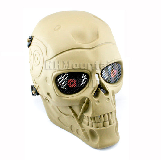 Termnator Style Light Weight Skull Mask with Mesh Goggle / DE