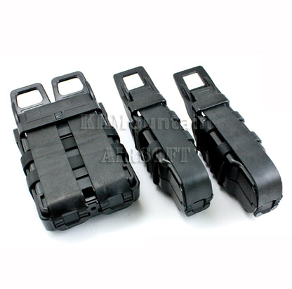 Dream Army Molle Fast Mag Dual 5.56 & MP5 Magazine Pouch Set (BK