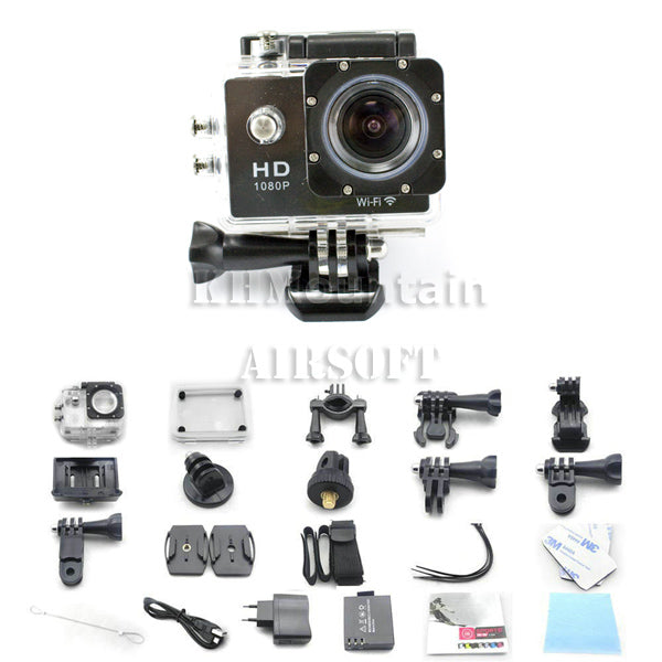 Sports DV Action Waterproof Camera 1080P HD 12MP with Wifi / BK
